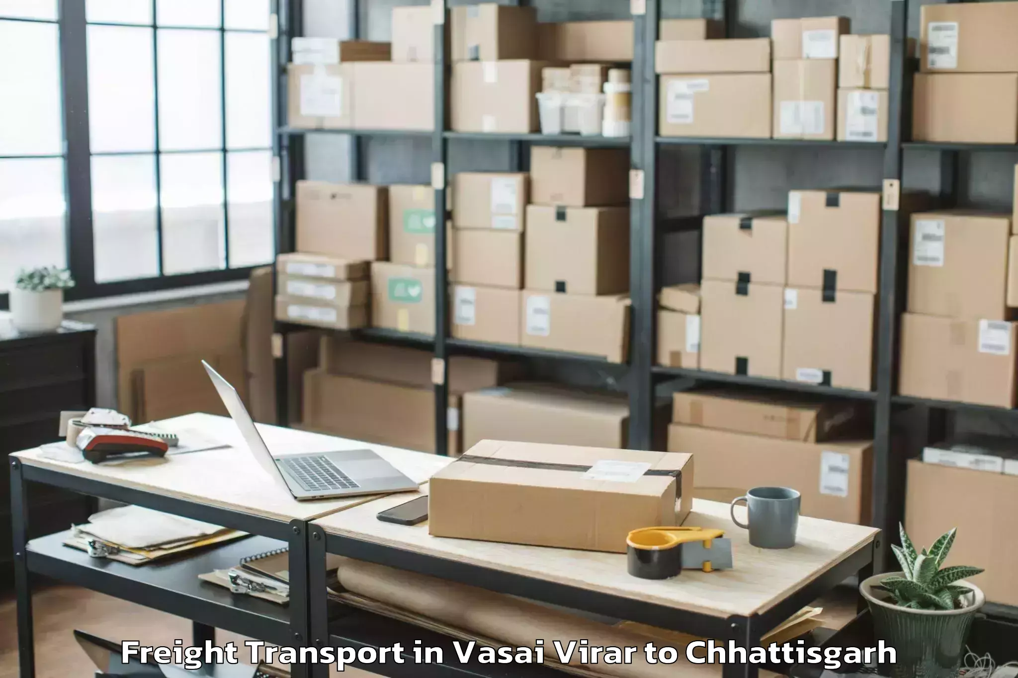 Quality Vasai Virar to Jashpurnagar Freight Transport